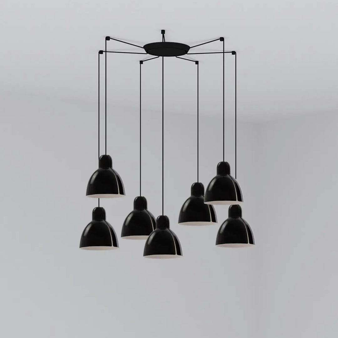 Suspension Venice 7 lumières noire de Faro Barcelona