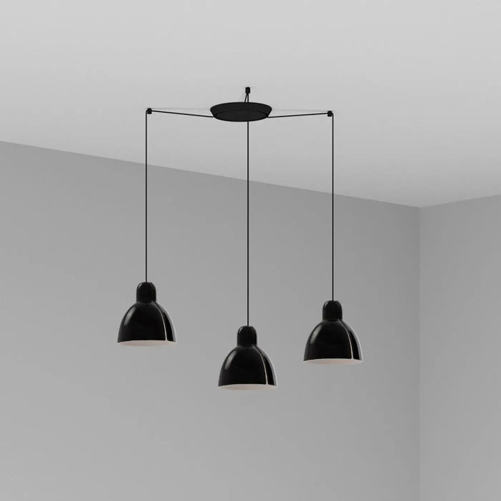 Suspension Venice 3 lumières noire de Faro Barcelona