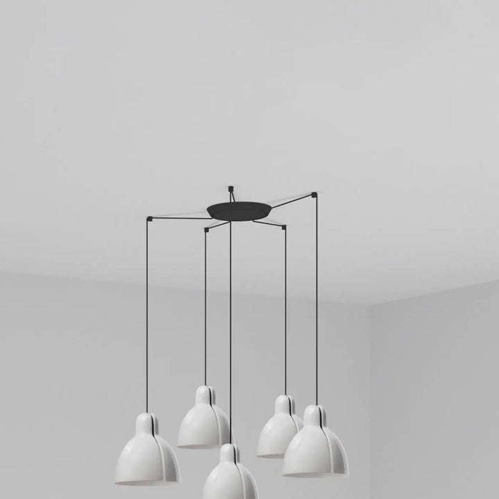 Suspension Venice 200 blanche 5 lumières de Faro Barcelona
