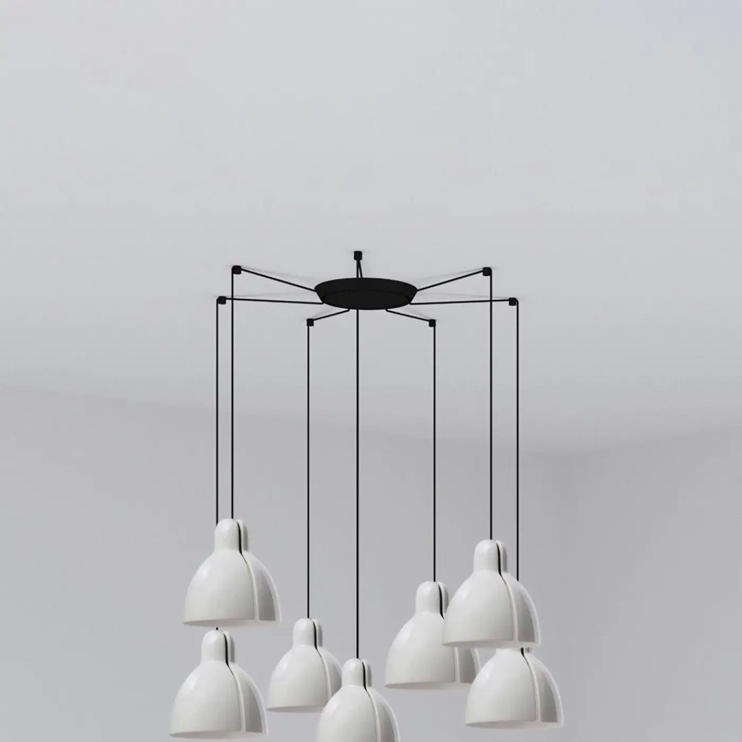 Suspension Venice 200 blanche 7 lumières de Faro Barcelona
