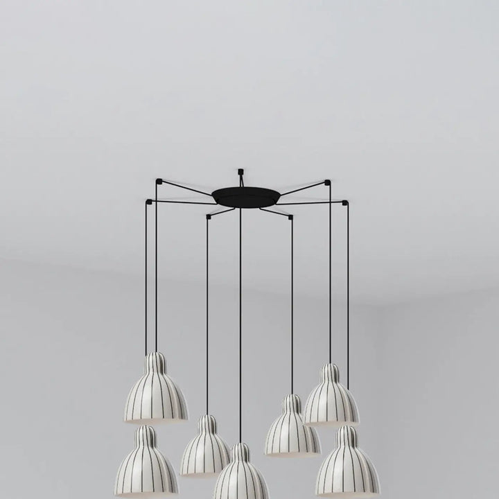 Suspension Venice 200 à rayures 7 lumières de Faro Barcelona