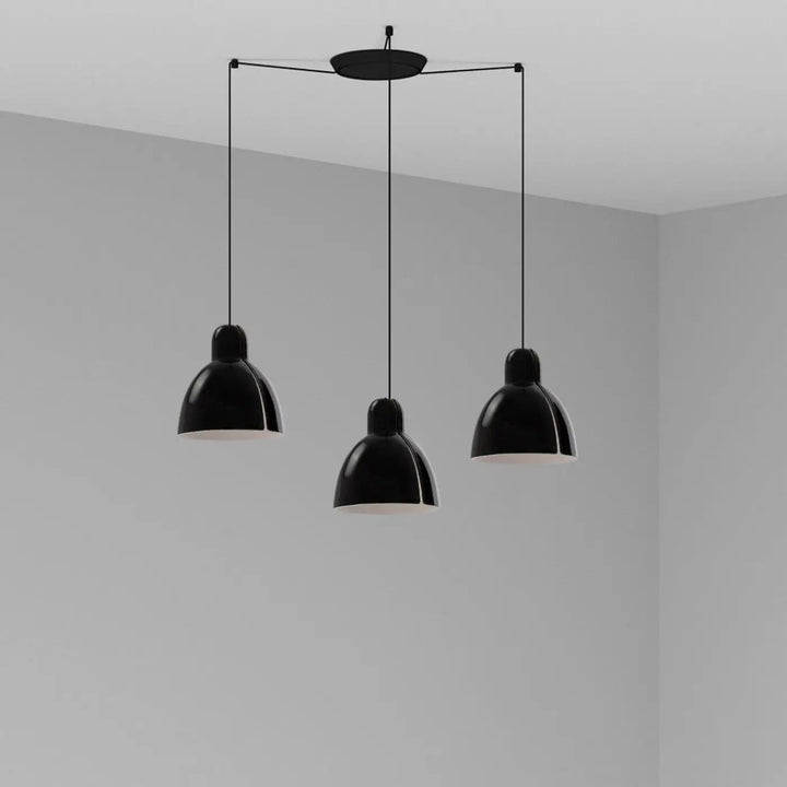 Suspension Venice 200 noire 3 lumières de Faro Barcelona