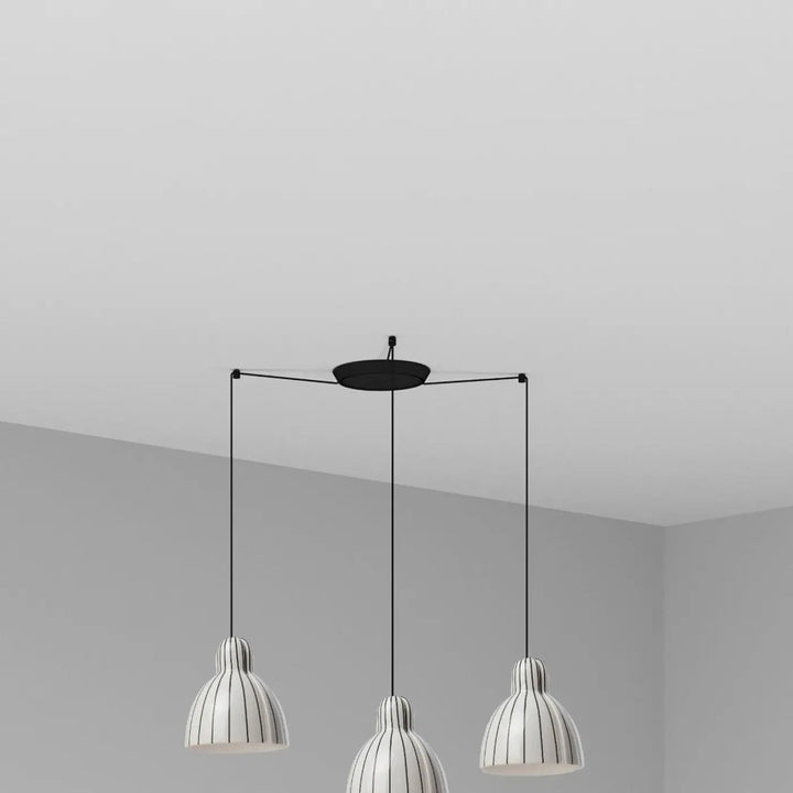 Suspension Venice 200 à rayures 3 lumières de Faro Barcelona