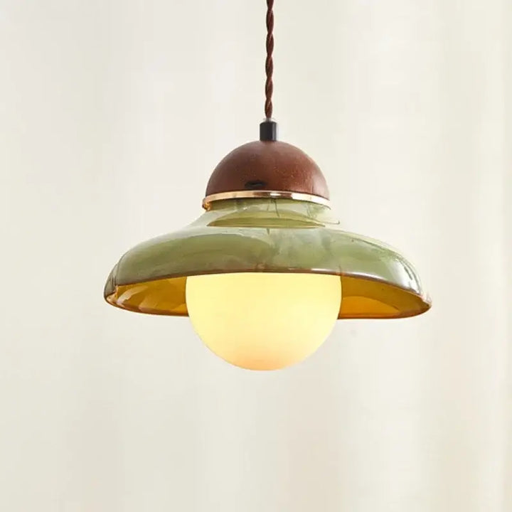 Suspension céramique style vintage naturel vert design