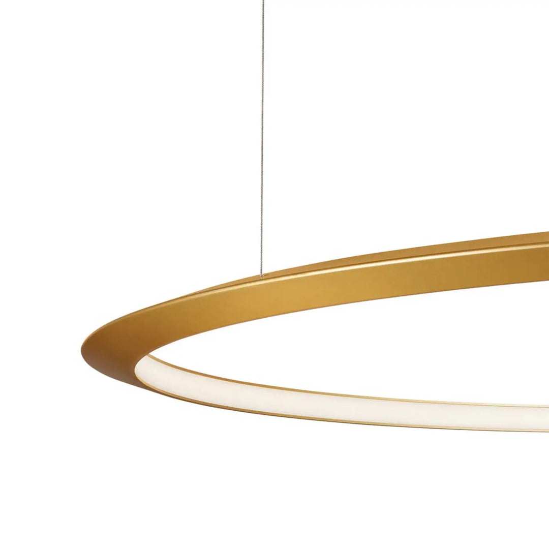 Détail de la suspension Circular en aluminium doré #couleur_dore
