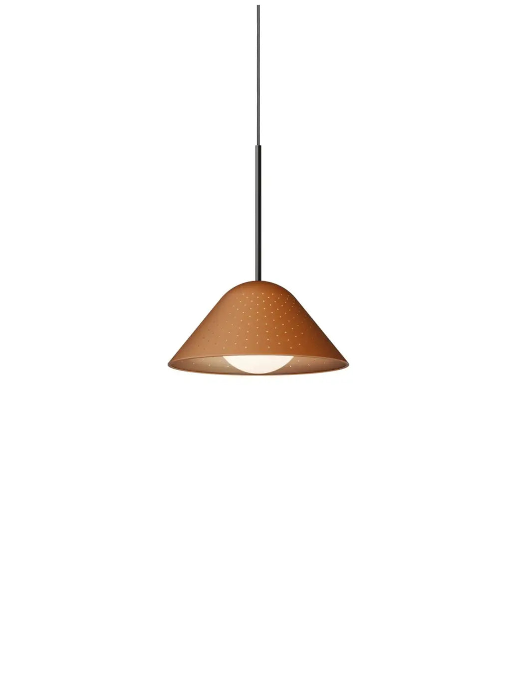 Suspension Bola Bell orange à tige noire, taille petite