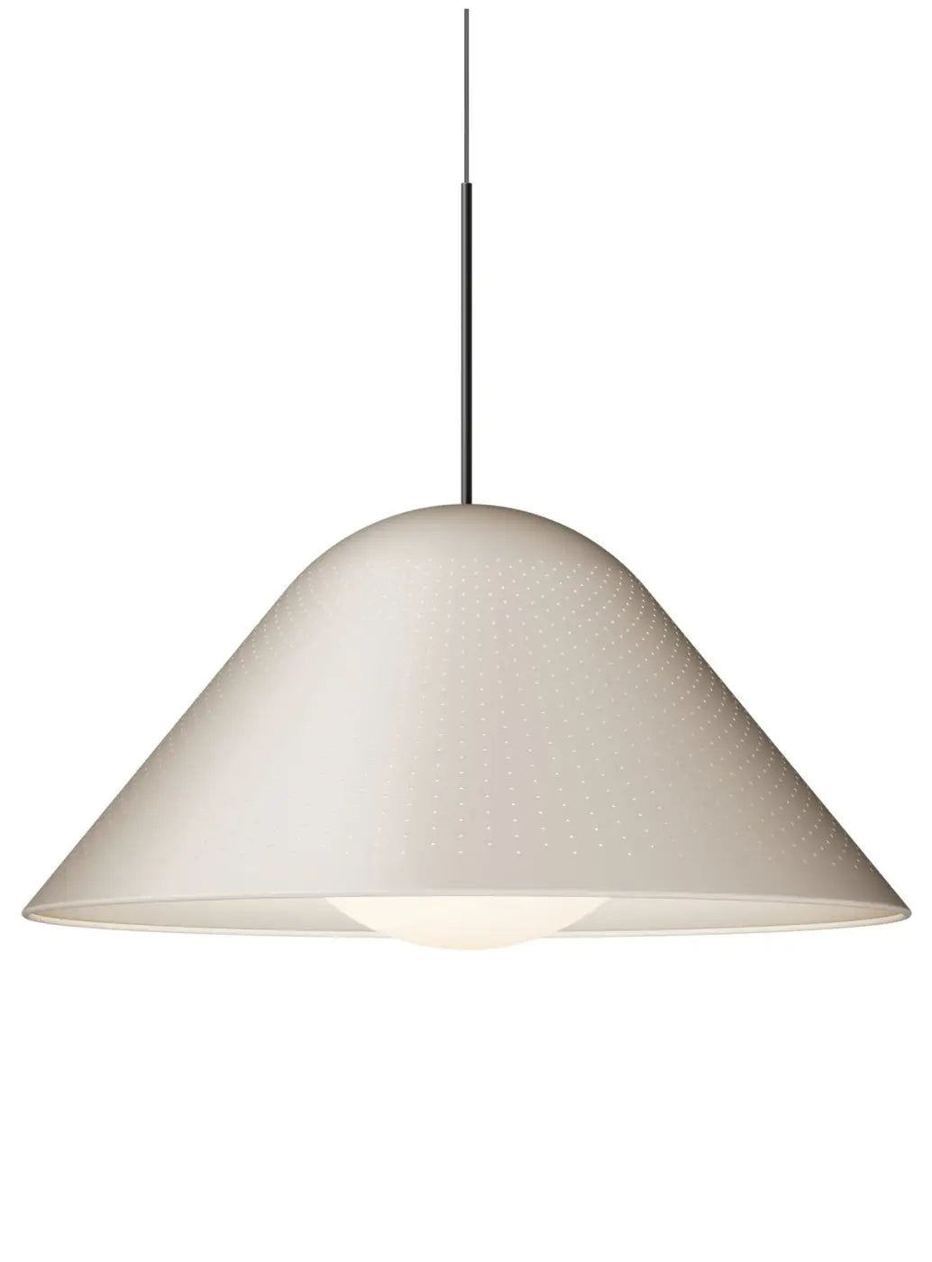 Suspension Bola Bell beige à tige noire, taille grande
