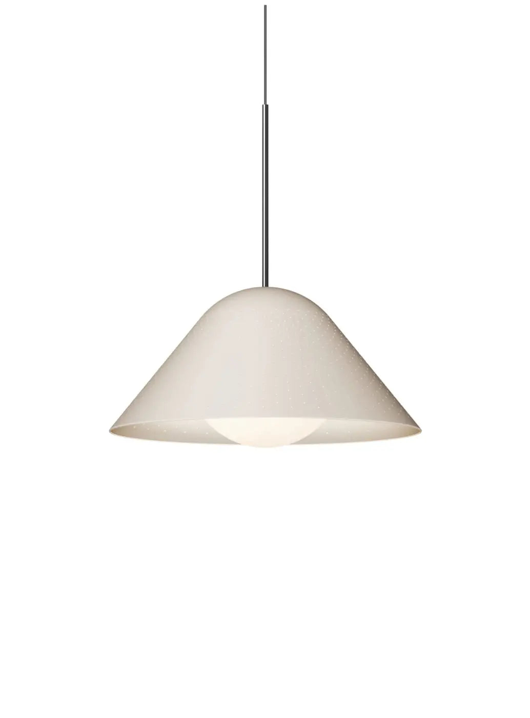 Suspension Bola Bell beige à tige chromée, taille moyenne