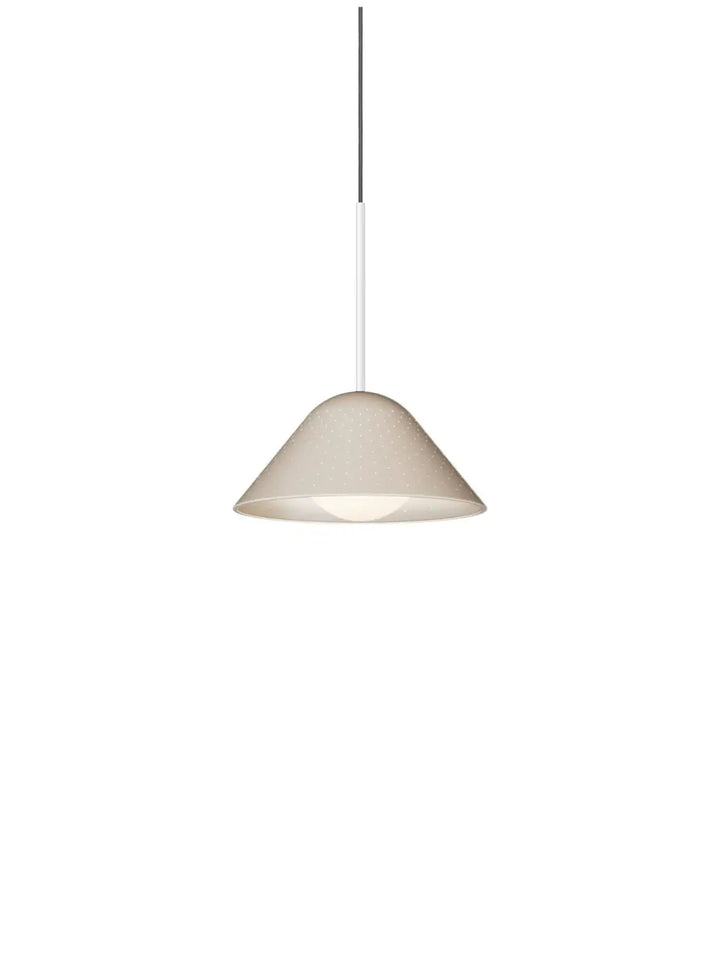Suspension Bola Bell beige à tige blanche, taille petite
