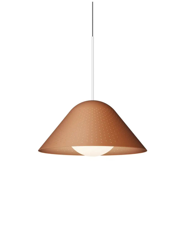 Suspension Bola Bell orange à tige blanche, taille moyenne