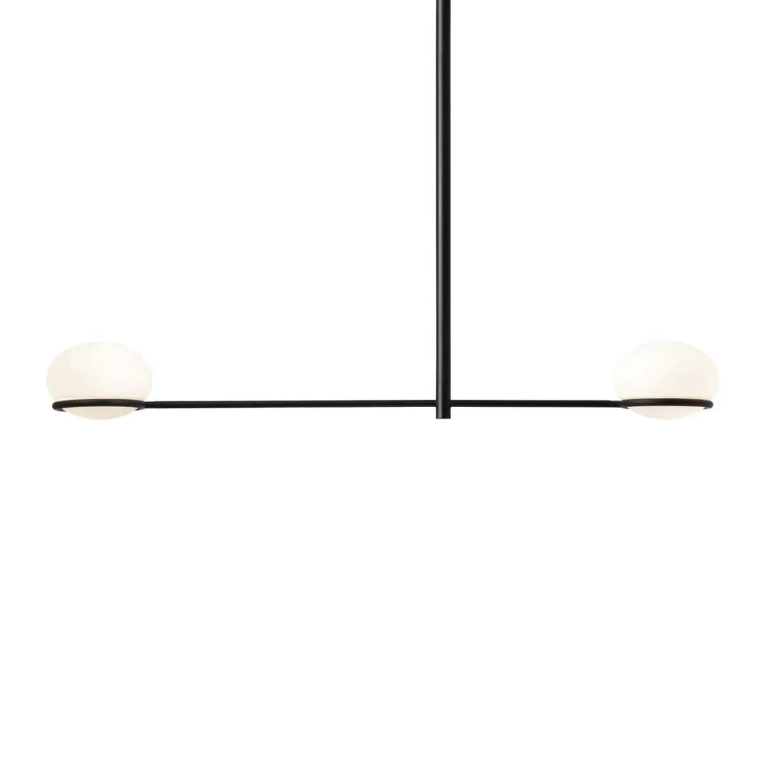 Suspension Coco à deux globes blancs et structure noire