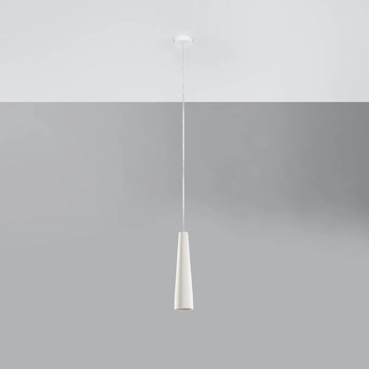 Suspension Electra à cône fin en céramique blanche, éteinte
