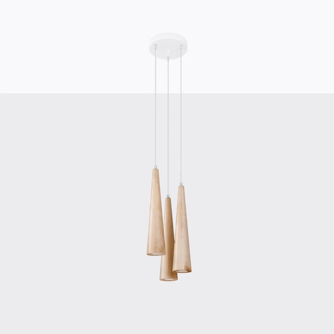 Suspension Sula en bois naturel, éteinte