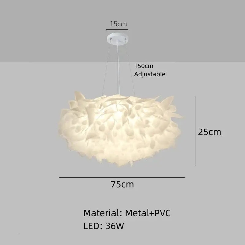 Suspension contemporaine blanche design aérien moderne