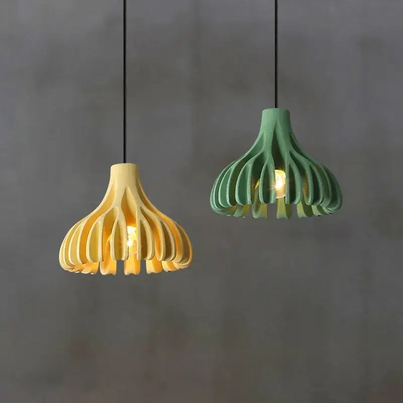 Suspension Contemporaine En Bois Et Couleur Chic Élégante