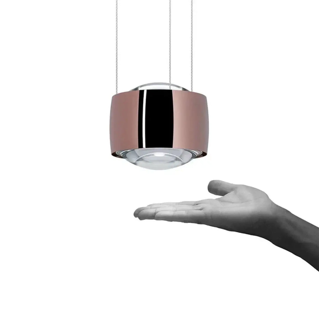 Suspension contemporaine dorée à lignes lumineuses fines moderne
