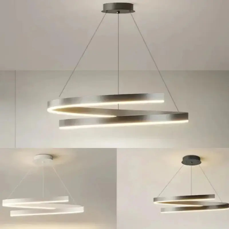 Suspension Contemporaine LED Anneaux Lumineux Élégants

