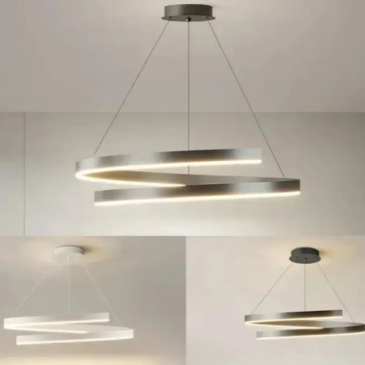 Suspension Contemporaine LED Anneaux Lumineux Élégants

