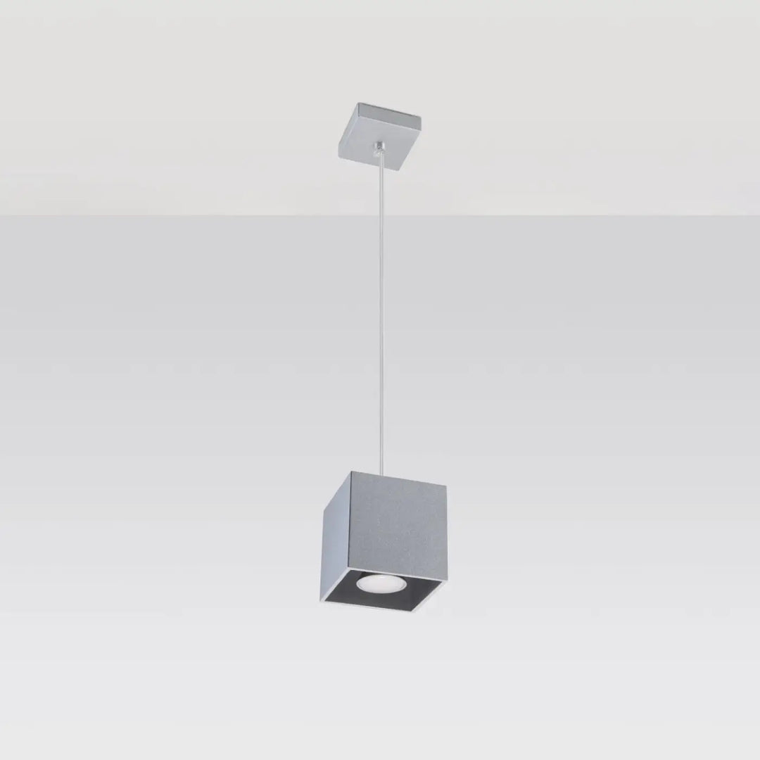 Suspension cube Quad grise en aluminium, éteinte