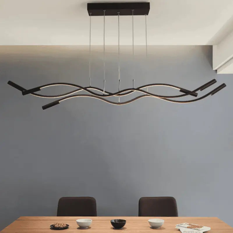 Suspension Cuisine Design Ondulée en Acrylique