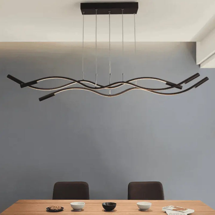 Suspension Cuisine Design Ondulée en Acrylique