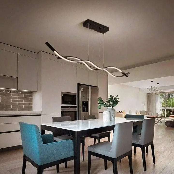 Suspension Cuisine Design Ondulée en Acrylique