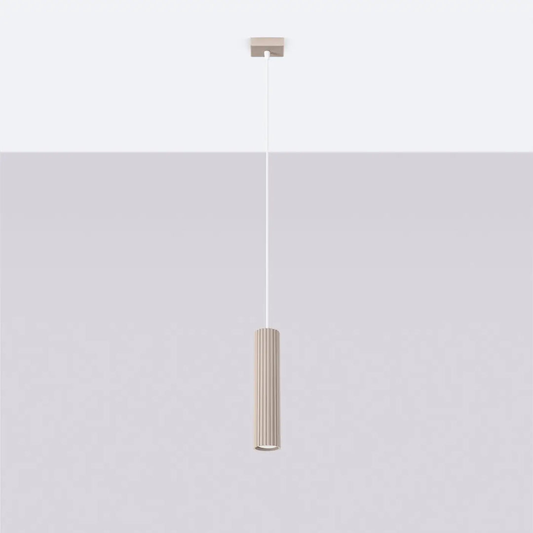 Suspension Luminaire taupe éteinte, vue rapprochée