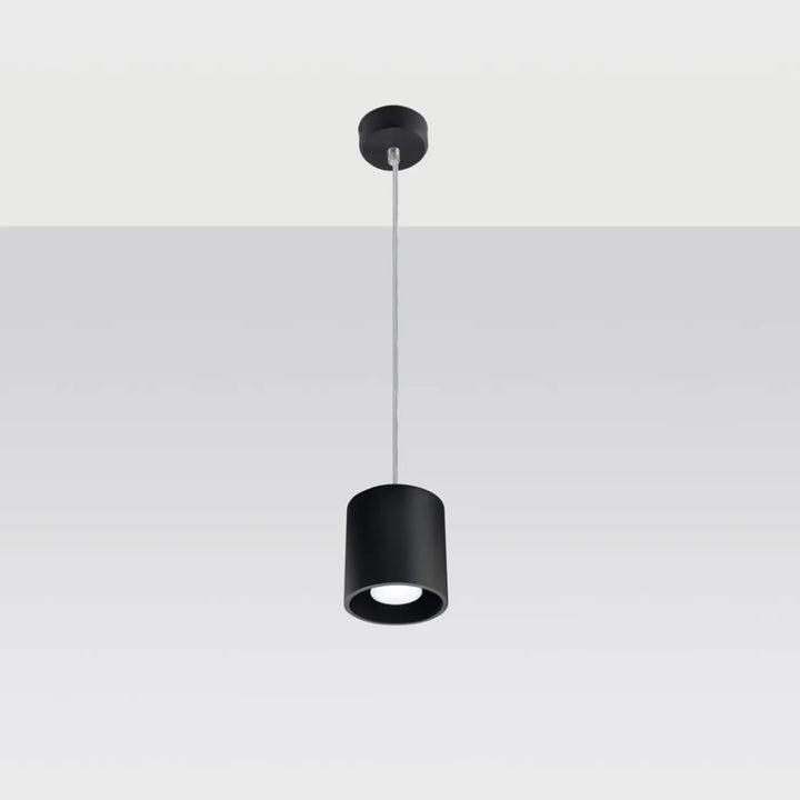 Suspension Orbis noire à cylindre en aluminium, éteinte