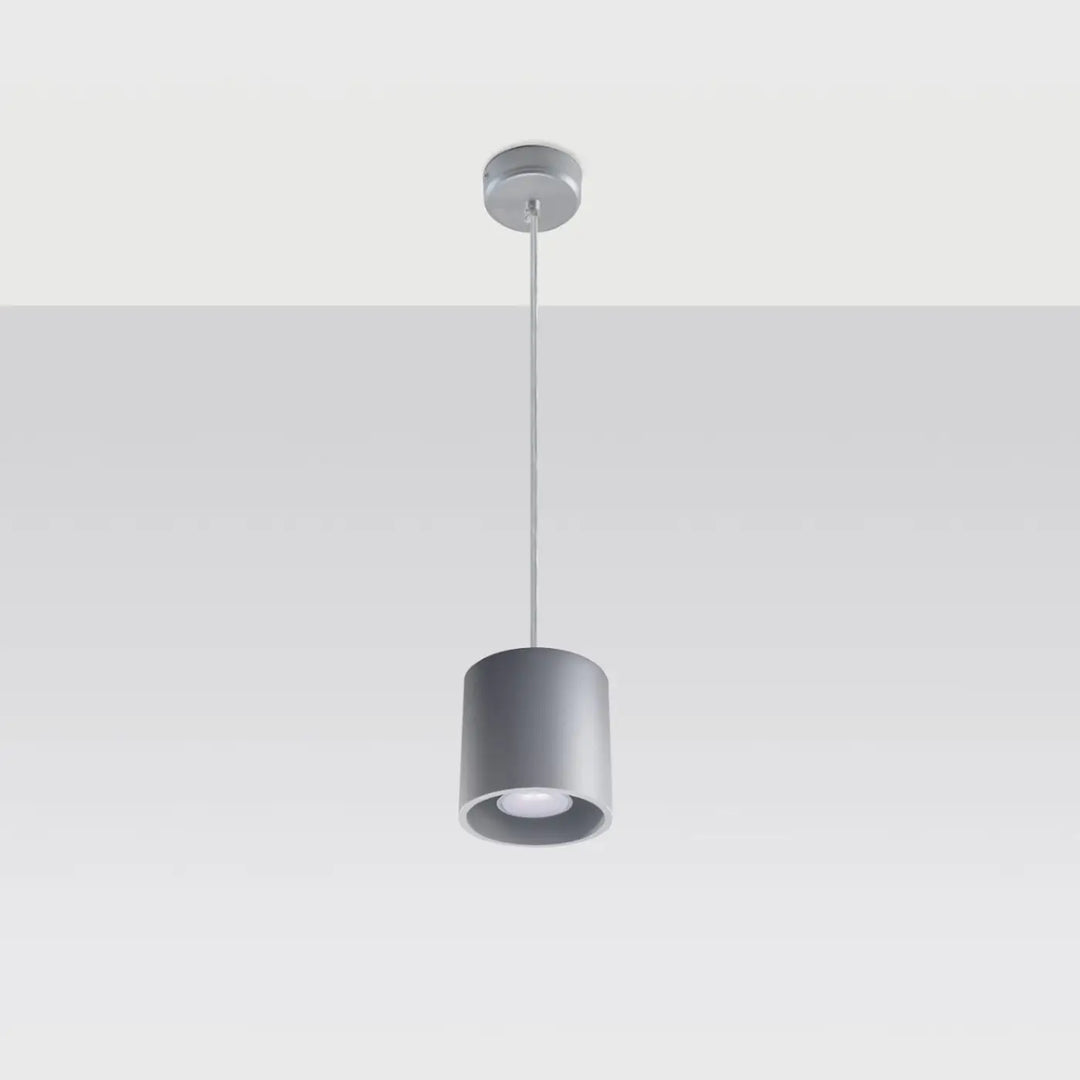Suspension Orbis grise à cylindre en aluminium, éteinte