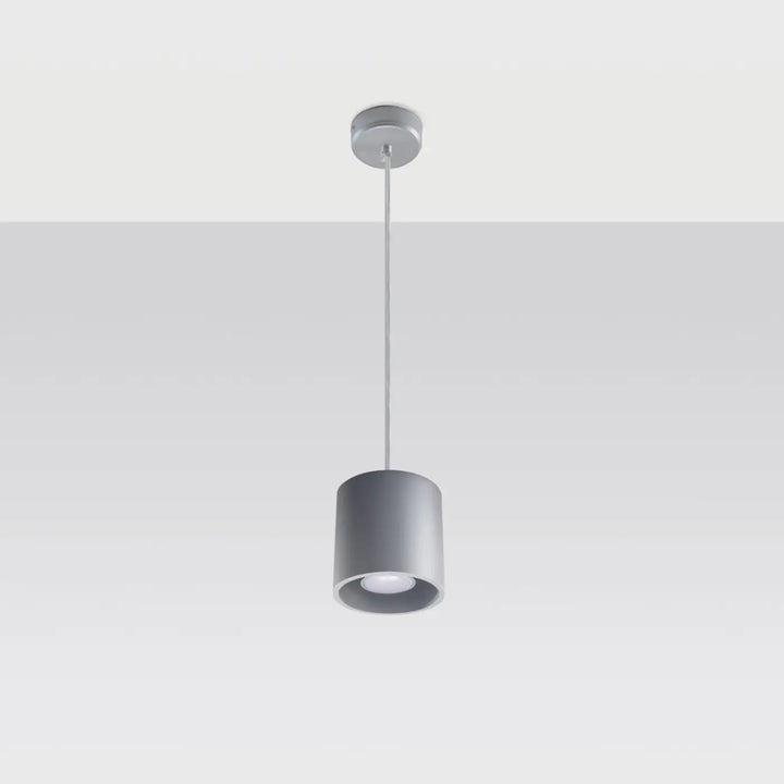 Suspension Orbis grise à cylindre en aluminium, éteinte