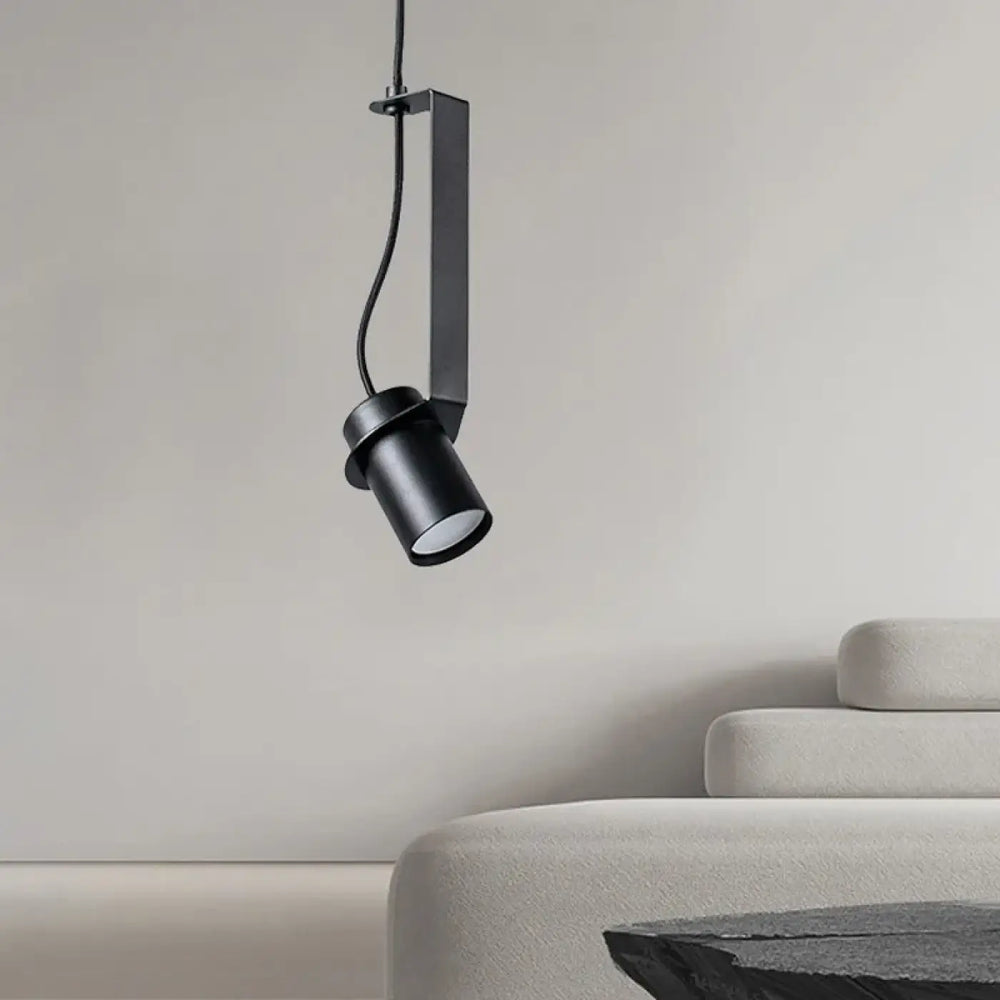 Suspension cylindrique noire minimaliste moderne chic