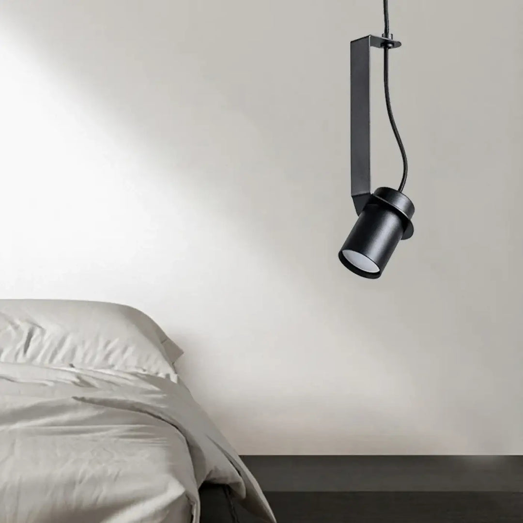 Suspension cylindrique noire minimaliste moderne chic