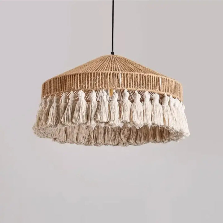 Suspension en corde style bohème moderne beige chic