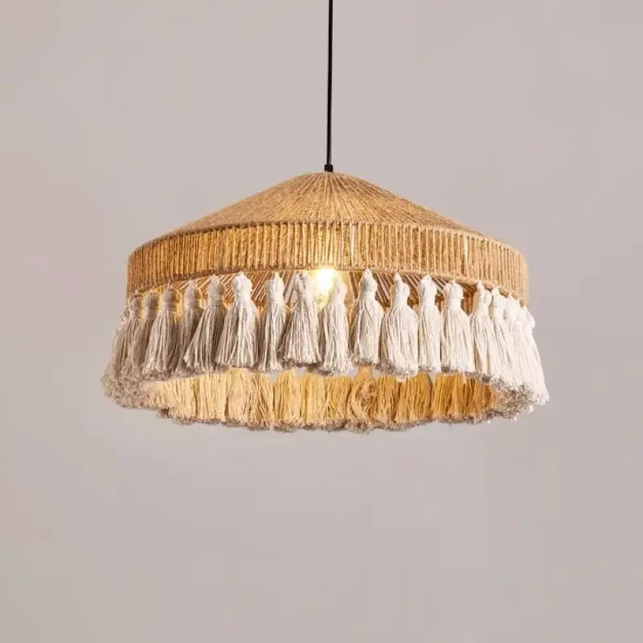 Suspension en corde style bohème moderne beige chic