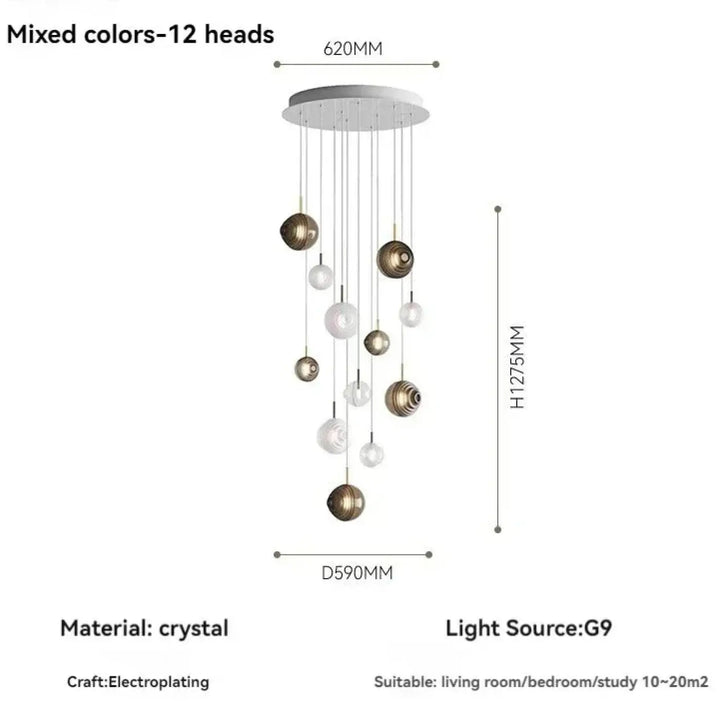 Suspension décorative haut de gamme en cristal élégante