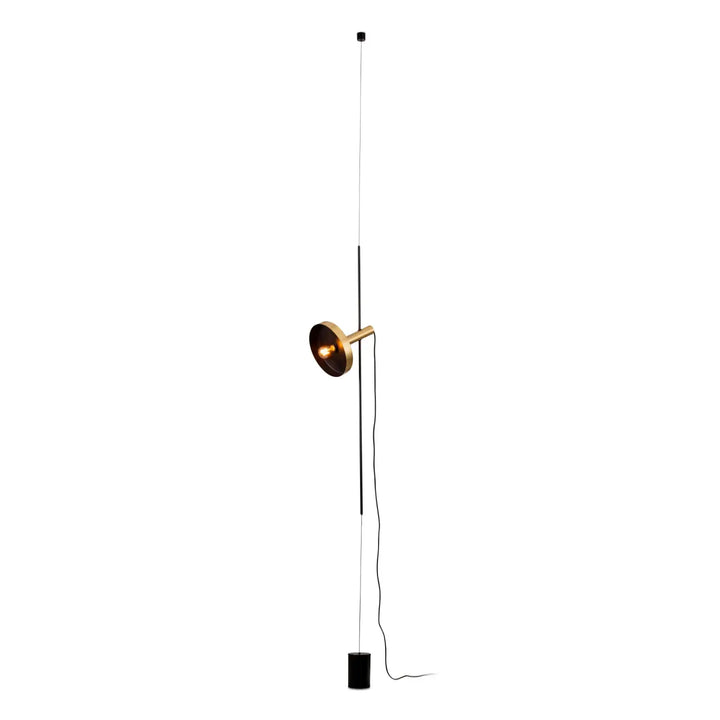 Suspension-lampadaire Whizz or et noir de Faro Barcelona