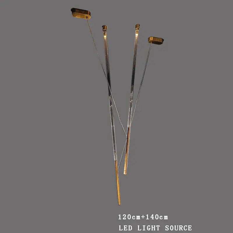 Suspension design artistique à tiges lumineuses led design