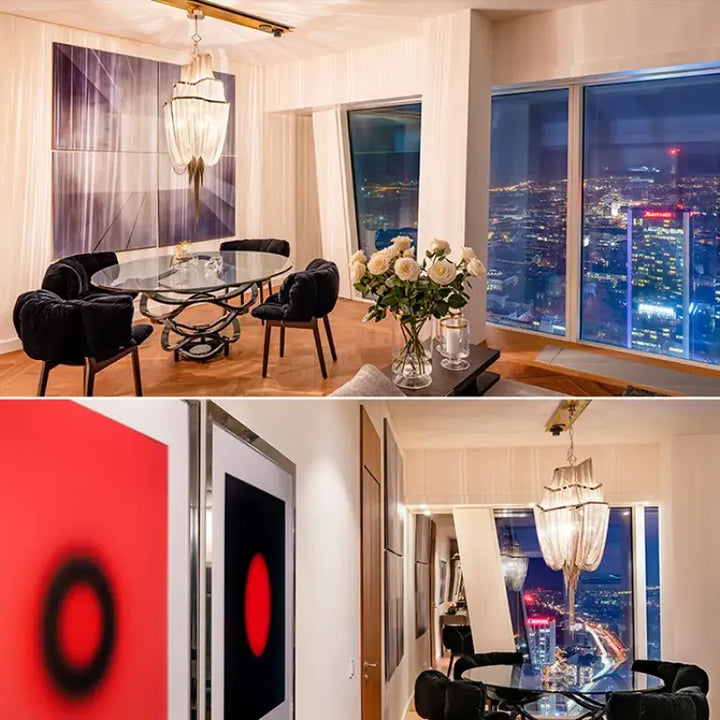 Suspension design chaînes luxe grand format style