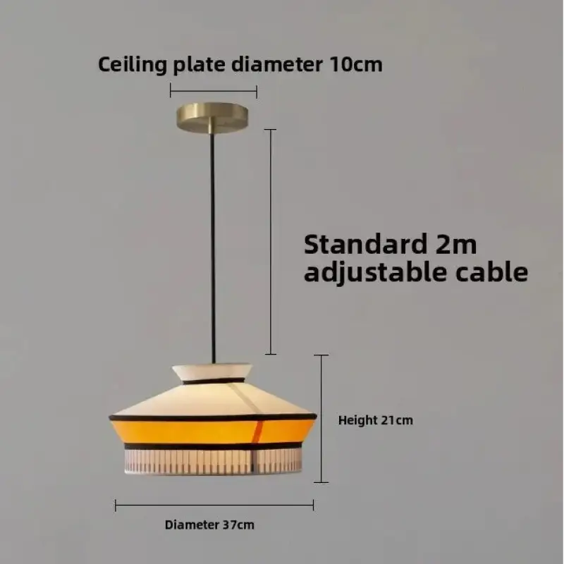 Suspension contemporaine en tissu et métal style chic