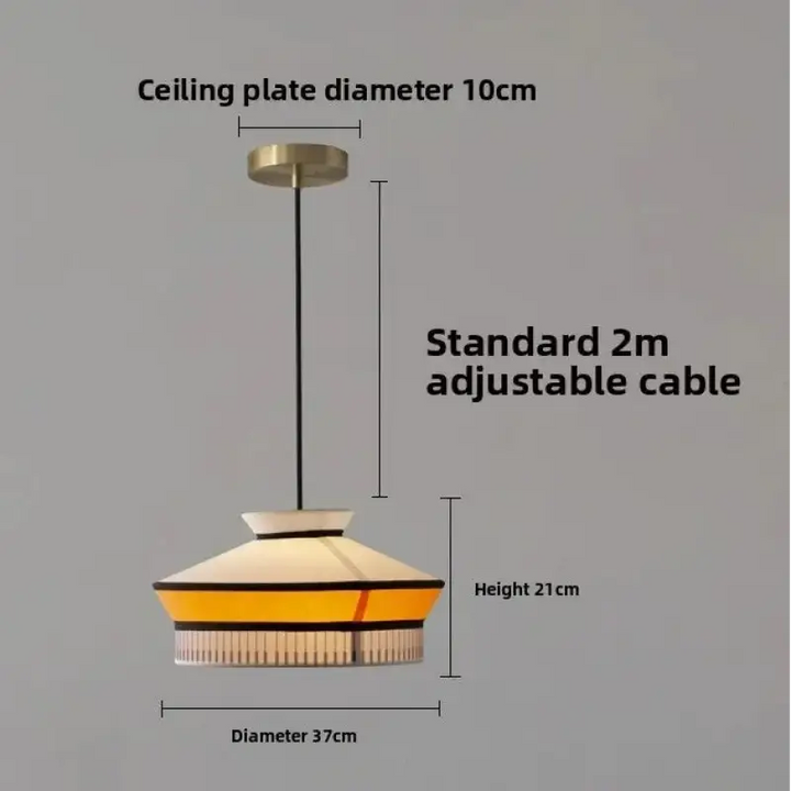 Suspension contemporaine en tissu et métal style chic