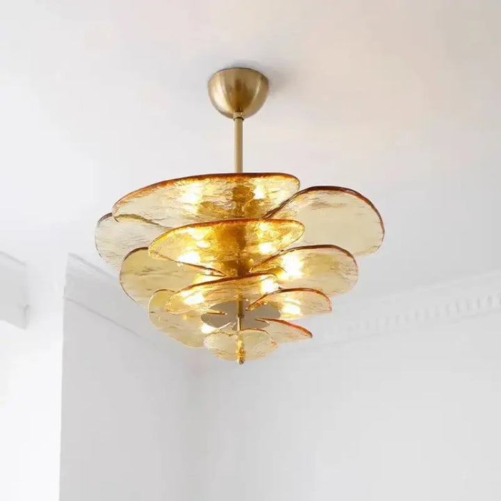 Suspension contemporaine en verre artistique style élégant