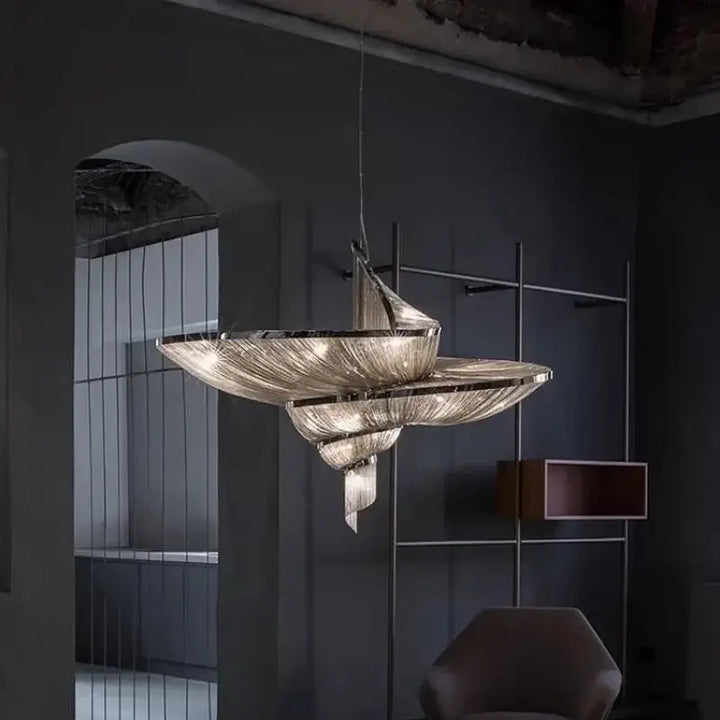 Suspension design cuivre artistique multicouches élégante