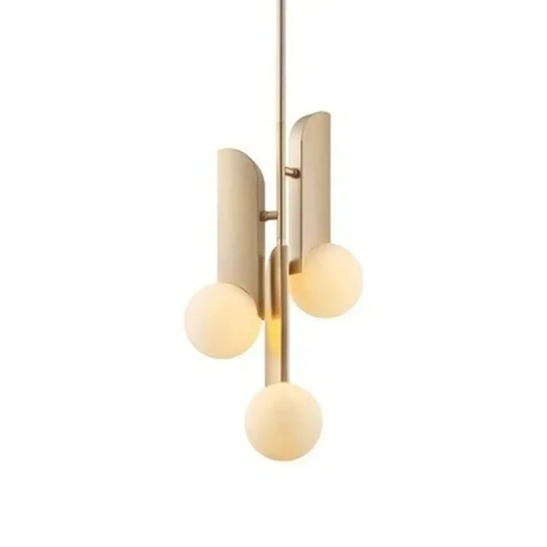 Suspension design dorée minimaliste avec boule en verre