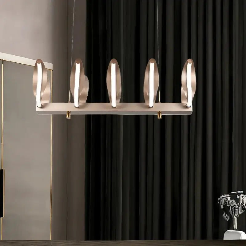 Suspension design dorée vagues luminaire led moderne