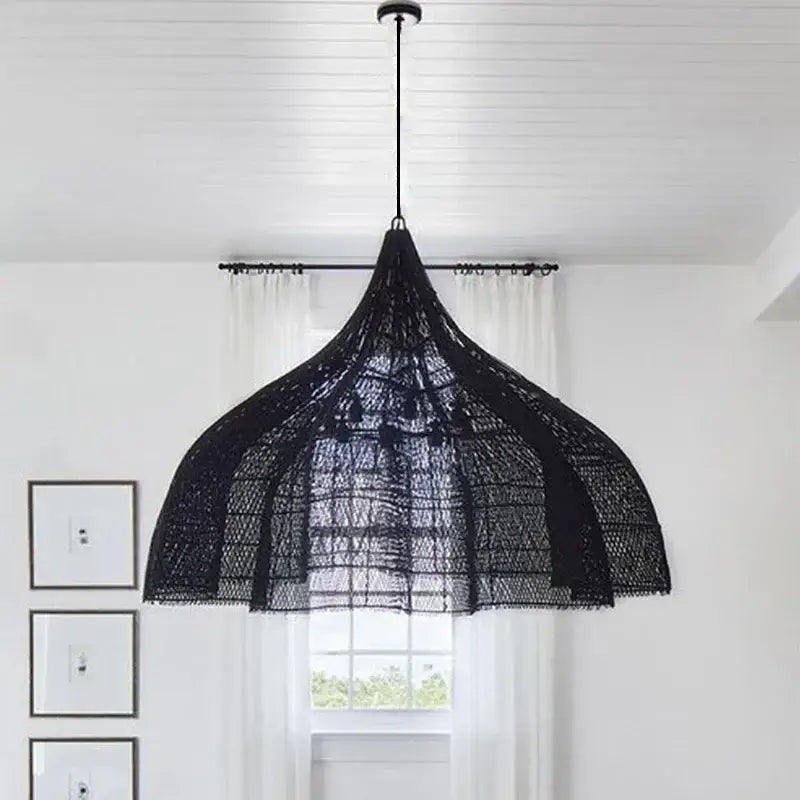 Suspension Design Filet XXL Style Bohème Noir ou Naturel

