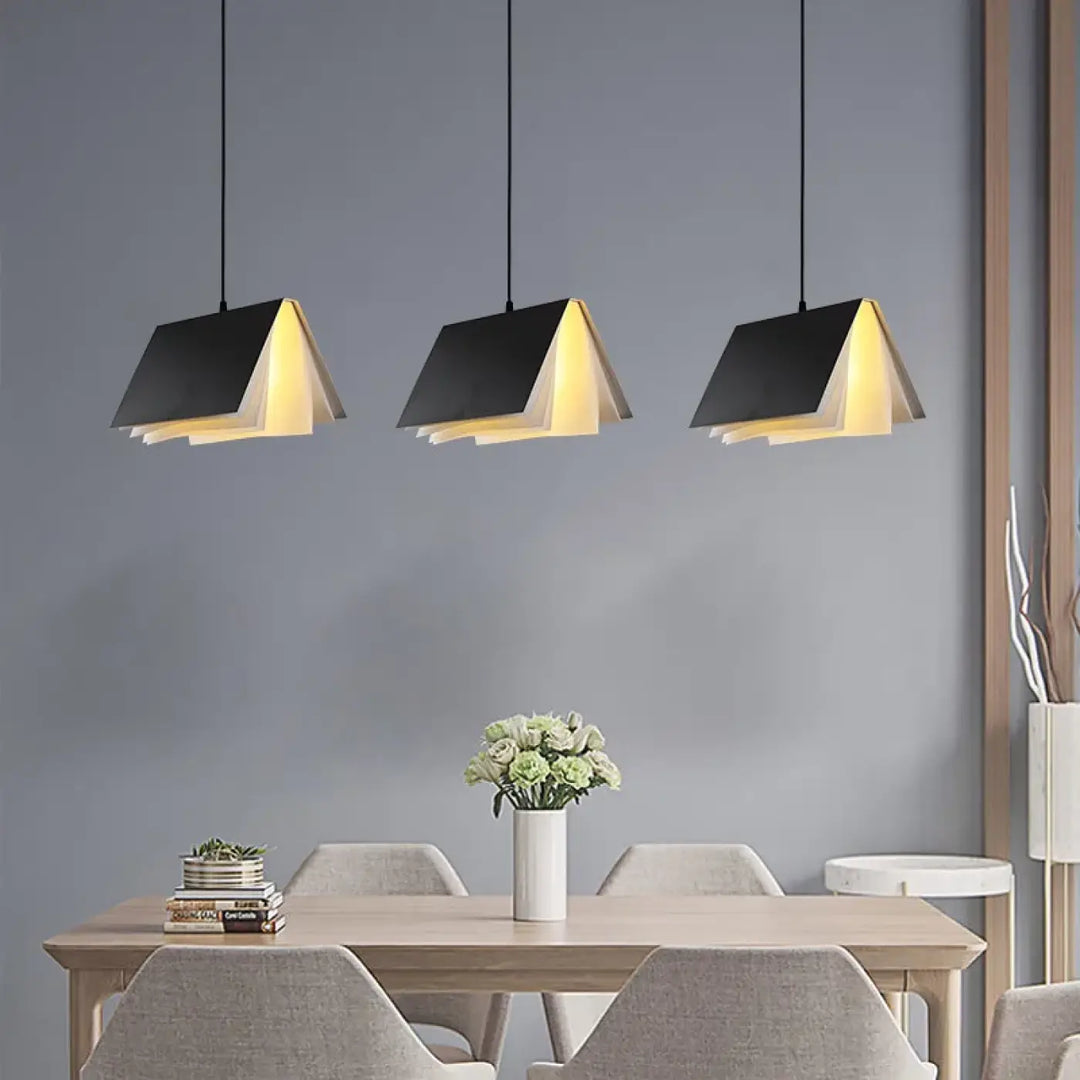 Suspension design forme livre style moderne colorée