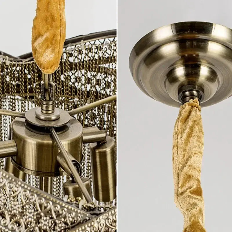 Suspension Design Glamour Métal Doré Et Strass Scintillants