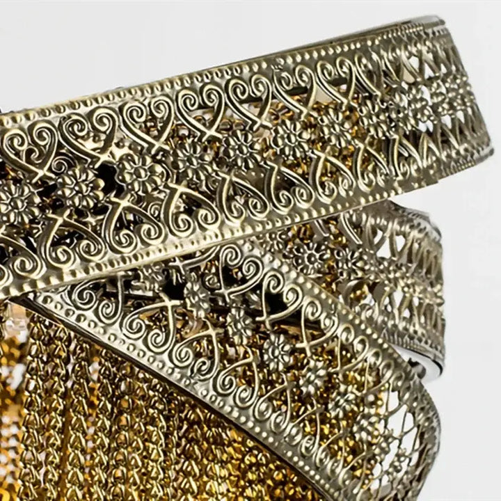 Suspension Design Glamour Métal Doré Et Strass Scintillants