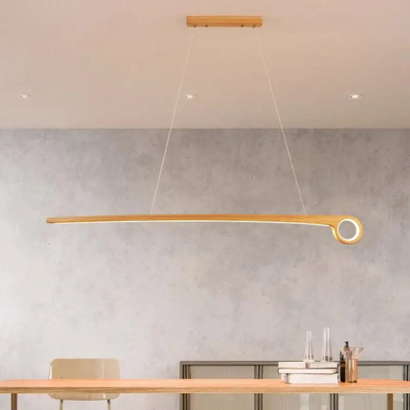 Suspension design led en bois massif linéaire élégante chic