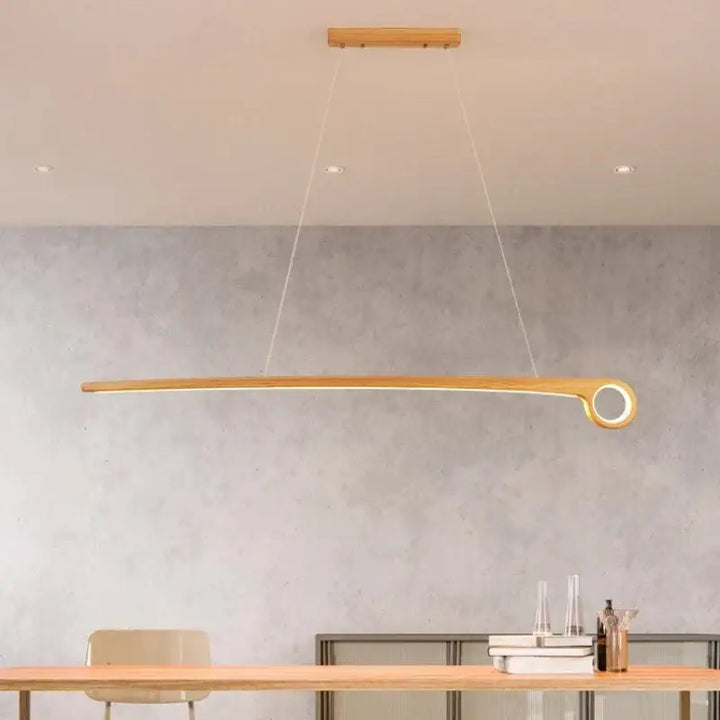 Suspension design led en bois massif linéaire élégante chic